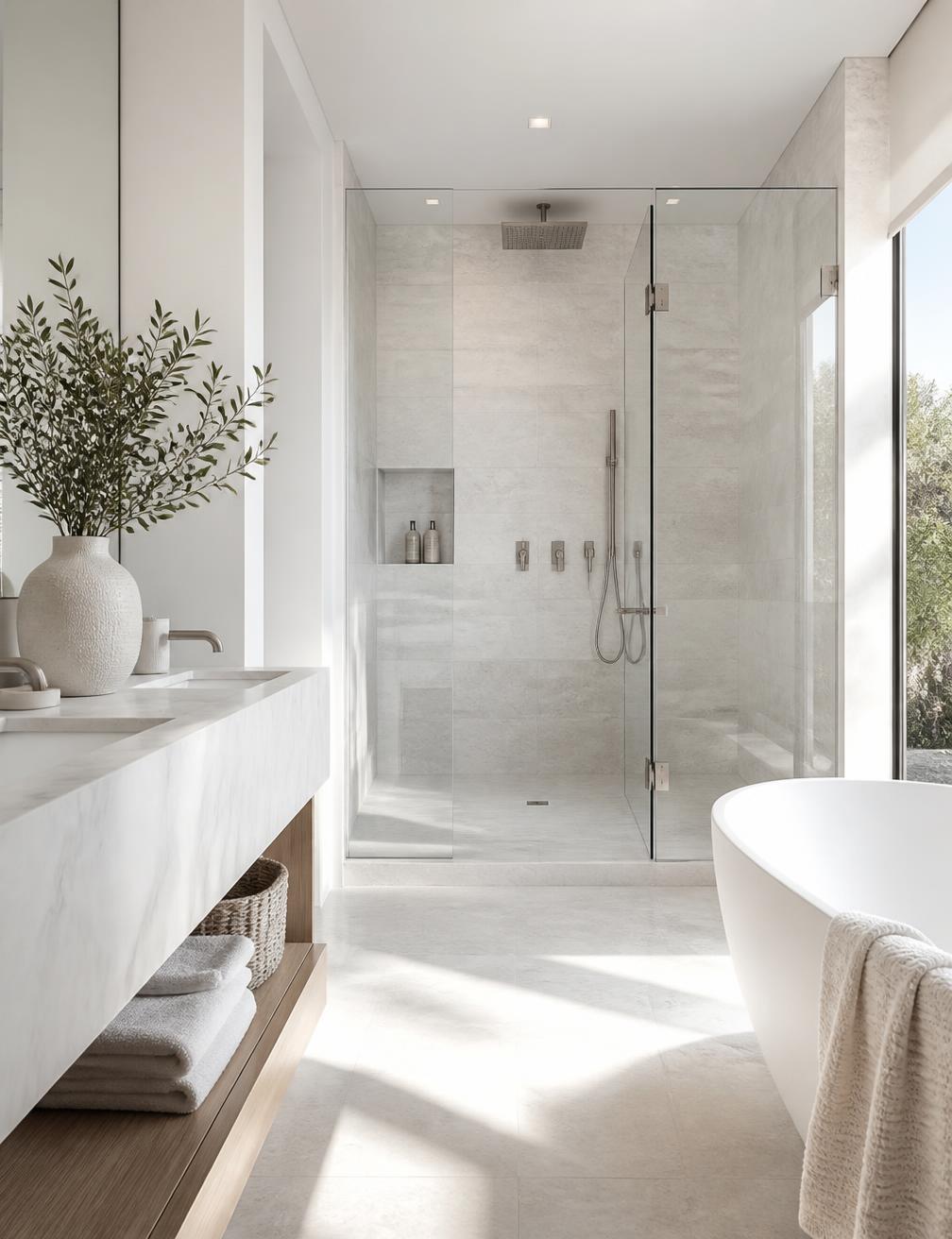 Pristine spa-style bathroom